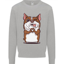 A Cute Dog With a Heart Sign Mens Sweatshirt Jumper Sports Grey