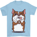 A Cute Dog With a Heart Sign Mens T-Shirt Cotton Gildan Light Blue