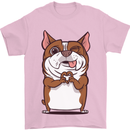 A Cute Dog With a Heart Sign Mens T-Shirt Cotton Gildan Light Pink