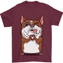 A Cute Dog With a Heart Sign Mens T-Shirt Cotton Gildan Maroon