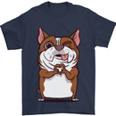 A Cute Dog With a Heart Sign Mens T-Shirt Cotton Gildan Navy Blue