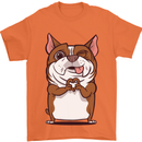 A Cute Dog With a Heart Sign Mens T-Shirt Cotton Gildan Orange