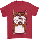 A Cute Dog With a Heart Sign Mens T-Shirt Cotton Gildan Red