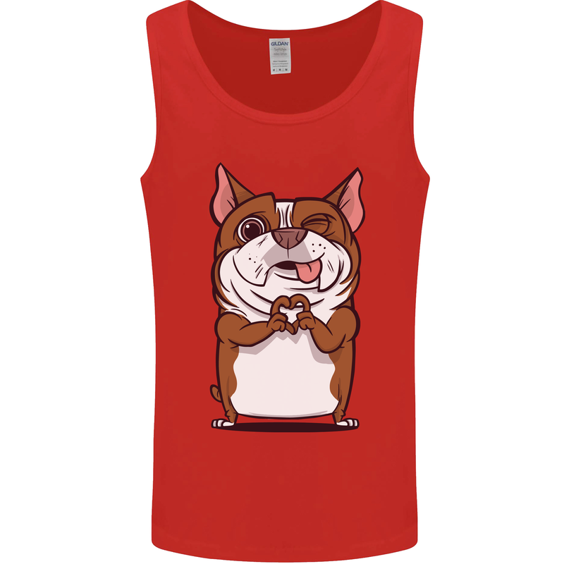A Cute Dog With a Heart Sign Mens Vest Tank Top Red