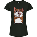 A Cute Dog With a Heart Sign Womens Petite Cut T-Shirt Black
