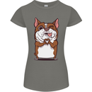 A Cute Dog With a Heart Sign Womens Petite Cut T-Shirt Charcoal