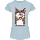 A Cute Dog With a Heart Sign Womens Petite Cut T-Shirt Light Blue