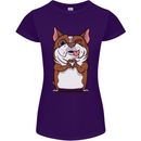 A Cute Dog With a Heart Sign Womens Petite Cut T-Shirt Purple