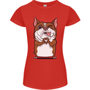 A Cute Dog With a Heart Sign Womens Petite Cut T-Shirt Red