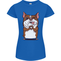 A Cute Dog With a Heart Sign Womens Petite Cut T-Shirt Royal Blue