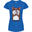 A Cute Dog With a Heart Sign Womens Petite Cut T-Shirt Royal Blue