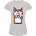 A Cute Dog With a Heart Sign Womens Petite Cut T-Shirt Sports Grey