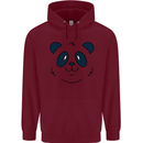 A Cute Panda Bear Face Childrens Kids Hoodie Maroon