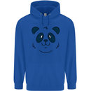 A Cute Panda Bear Face Childrens Kids Hoodie Royal Blue
