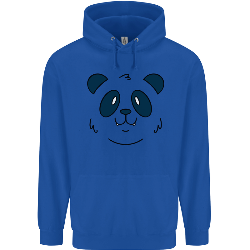 A Cute Panda Bear Face Childrens Kids Hoodie Royal Blue
