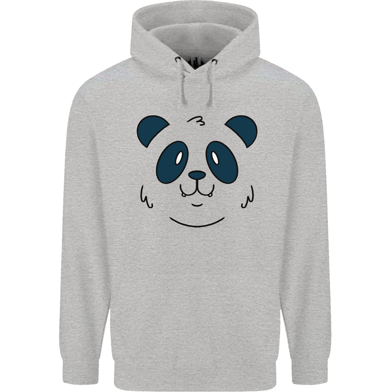 A Cute Panda Bear Face Childrens Kids Hoodie Sports Grey