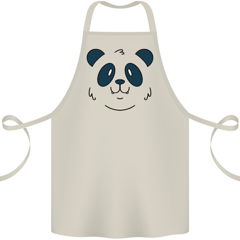 A Cute Panda Bear Face Cotton Apron 100% Organic Natural