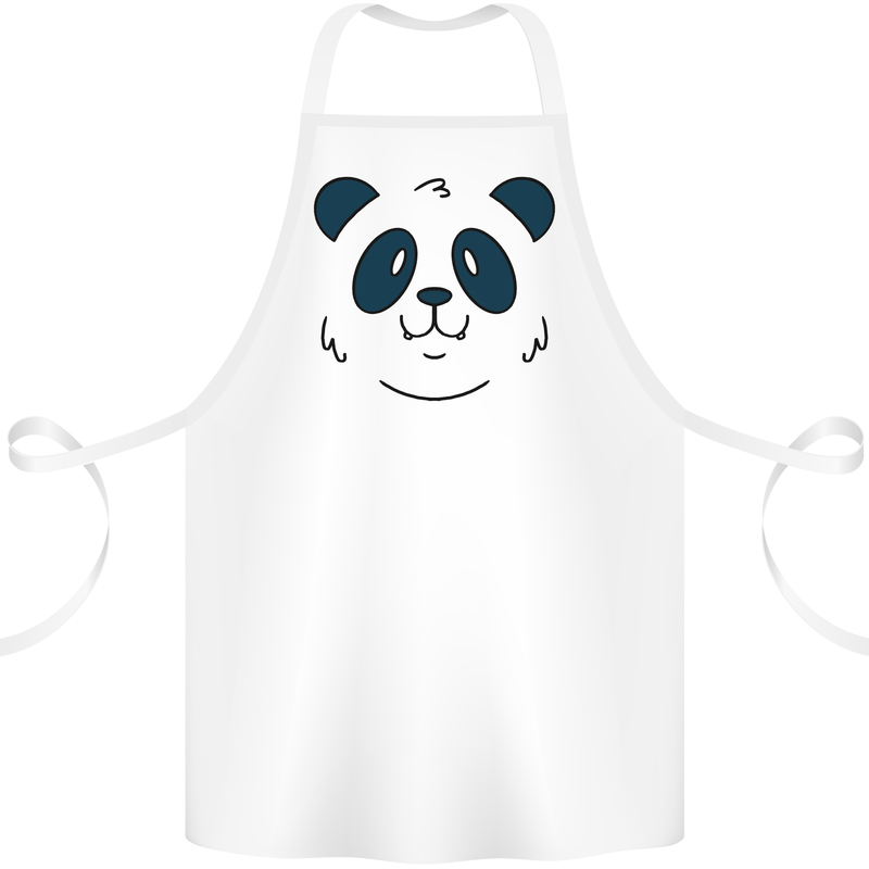A Cute Panda Bear Face Cotton Apron 100% Organic White