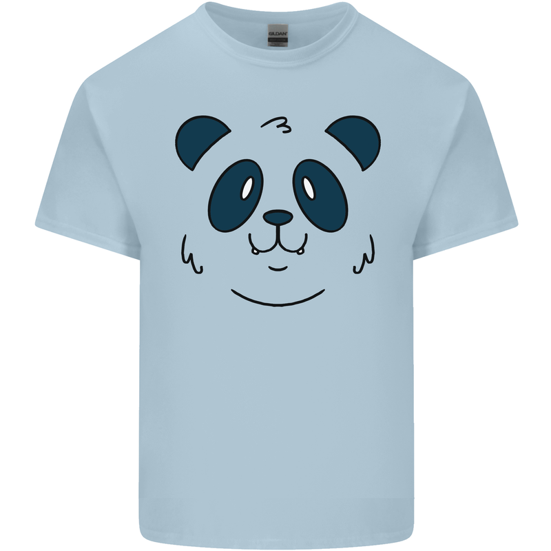 A Cute Panda Bear Face Kids T-Shirt Childrens Light Blue