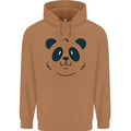 A Cute Panda Bear Face Mens 80% Cotton Hoodie Caramel Latte