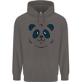 A Cute Panda Bear Face Mens 80% Cotton Hoodie Charcoal