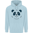 A Cute Panda Bear Face Mens 80% Cotton Hoodie Light Blue