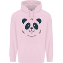 A Cute Panda Bear Face Mens 80% Cotton Hoodie Light Pink