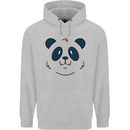 A Cute Panda Bear Face Mens 80% Cotton Hoodie Sports Grey