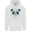 A Cute Panda Bear Face Mens 80% Cotton Hoodie White