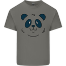 A Cute Panda Bear Face Mens Cotton T-Shirt Tee Top Charcoal