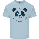 A Cute Panda Bear Face Mens Cotton T-Shirt Tee Top Light Blue