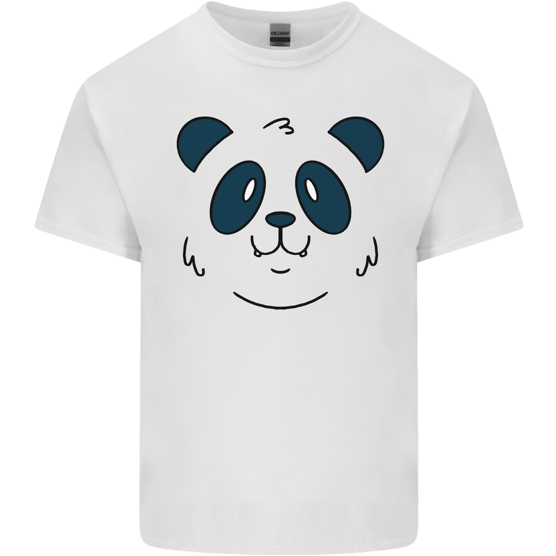 A Cute Panda Bear Face Mens Cotton T-Shirt Tee Top White