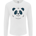A Cute Panda Bear Face Mens Long Sleeve T-Shirt White