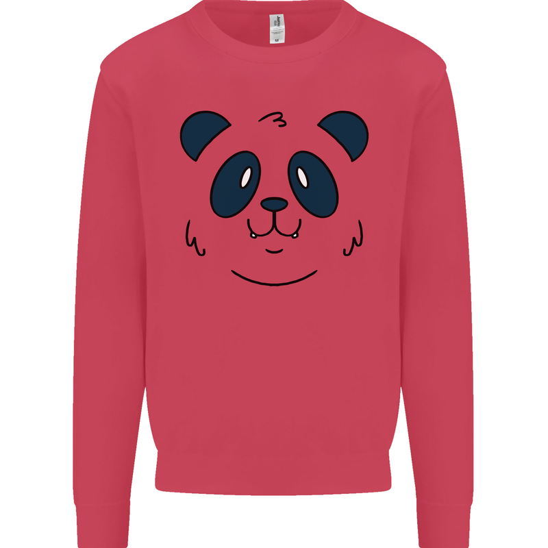 A Cute Panda Bear Face Mens Sweatshirt Jumper Heliconia
