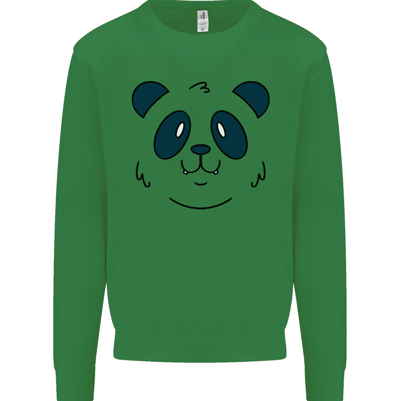 A Cute Panda Bear Face Mens Sweatshirt Jumper Irish Green