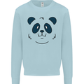 A Cute Panda Bear Face Mens Sweatshirt Jumper Light Blue