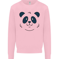 A Cute Panda Bear Face Mens Sweatshirt Jumper Light Pink