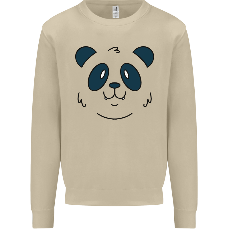 A Cute Panda Bear Face Mens Sweatshirt Jumper Sand
