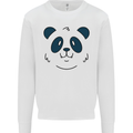 A Cute Panda Bear Face Mens Sweatshirt Jumper White