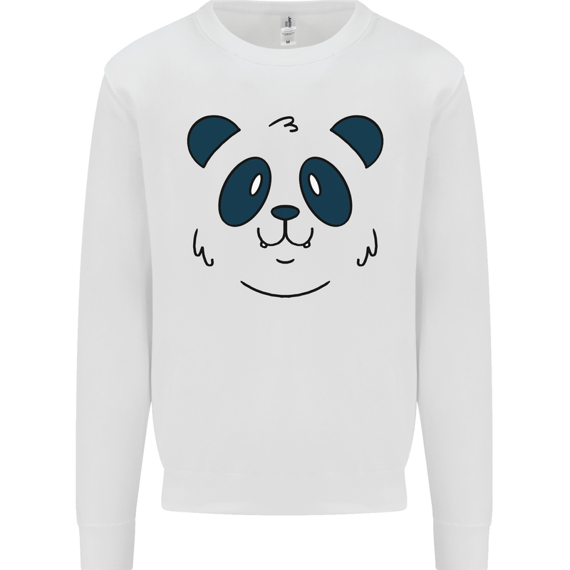 A Cute Panda Bear Face Mens Sweatshirt Jumper White