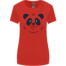 A Cute Panda Bear Face Womens Wider Cut T-Shirt Red