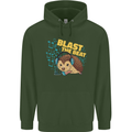 A DJ Hedgehog Headphones Pop Music Childrens Kids Hoodie Forest Green