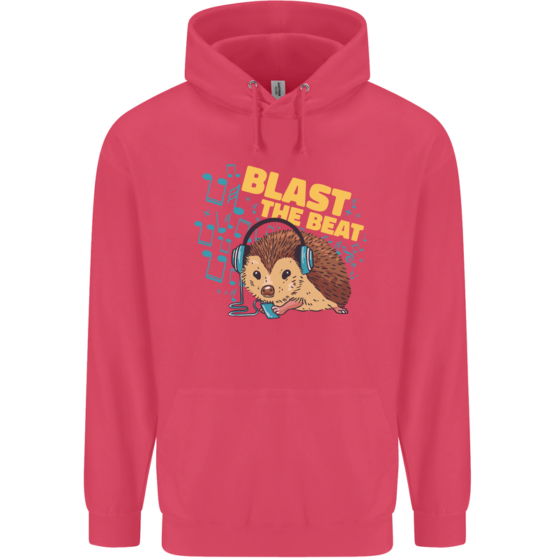 A DJ Hedgehog Headphones Pop Music Childrens Kids Hoodie Heliconia