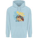 A DJ Hedgehog Headphones Pop Music Childrens Kids Hoodie Light Blue
