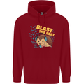 A DJ Hedgehog Headphones Pop Music Childrens Kids Hoodie Red