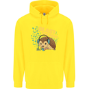 A DJ Hedgehog Headphones Pop Music Childrens Kids Hoodie Yellow