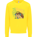 A DJ Hedgehog Headphones Pop Music Kids Sweatshirt Jumper Yellow