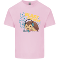 A DJ Hedgehog Headphones Pop Music Kids T-Shirt Childrens Light Pink