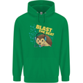 A DJ Hedgehog Headphones Pop Music Mens 80% Cotton Hoodie Irish Green