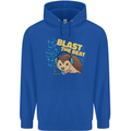 A DJ Hedgehog Headphones Pop Music Mens 80% Cotton Hoodie Royal Blue